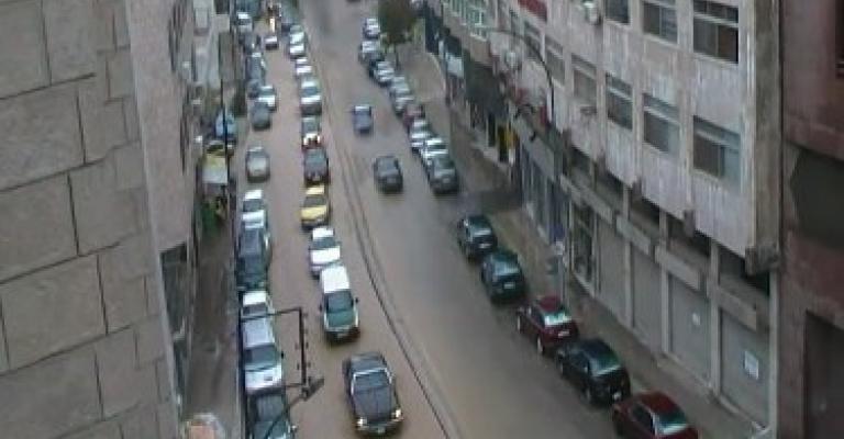 Heavy rain causes traffic jam in Wadi Saqra