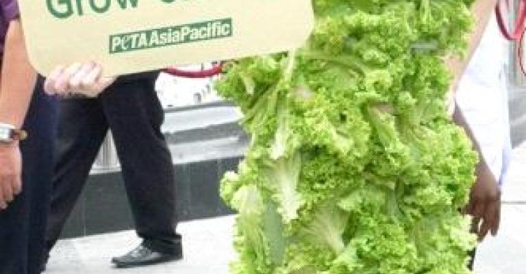 سيدة عارية إلا من أوراق (الخس) تطوف شارع الرينبو سيدة عارية إلا من أوراق (الخس) تطوف شارع الرينبو