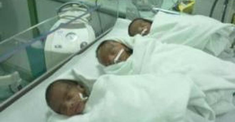 3 توائم بعد عقم 16 عاما 3 توائم بعد عقم 16 عاما