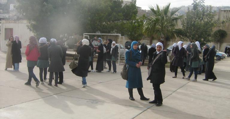 احتجاج طلابي على اضراب المعلمين