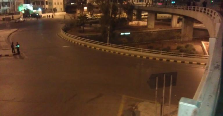 دوار الداخلية بعد إعلانه منطقة مغلقة - بعدسة الزميل مصعب الشوابكة