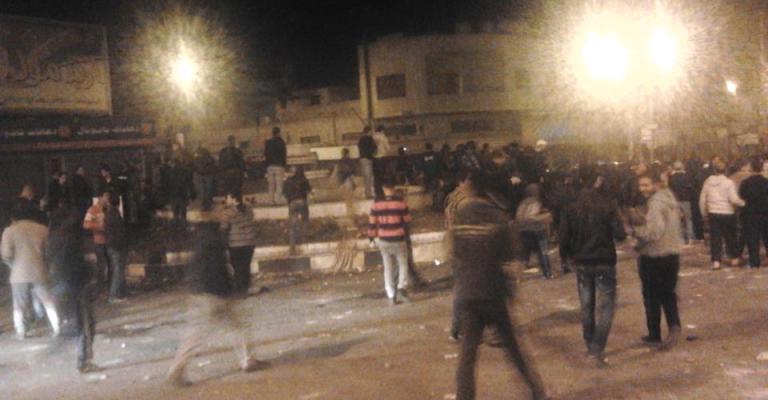 جانب من احتجاجات اربد على رفع الاسعار مساء الاربعاء