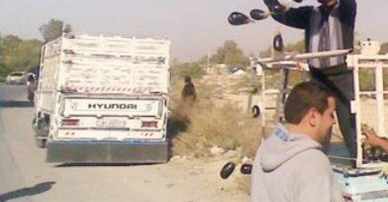 مزارعون يلقون بالباذنجان احتجاجاً على انخفاض اسعاره مزارعون يلقون بالباذنجان احتجاجاً على انخفاض اسعاره