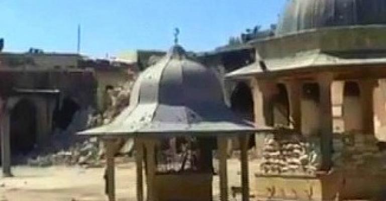 تدمير مئذنة الجامع الأموي في حلب تدمير مئذنة الجامع الأموي في حلب