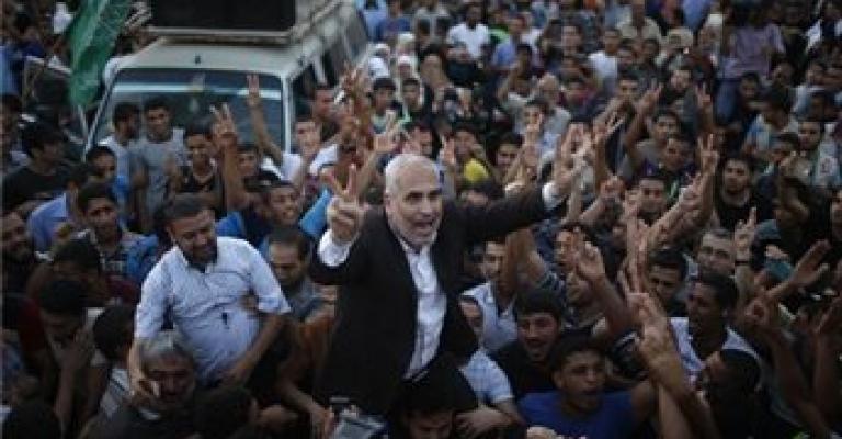 مظاهر ابتهاج في غزة مع بدء سريان وقف إطلاق النار مظاهر ابتهاج في غزة مع بدء سريان وقف إطلاق النار