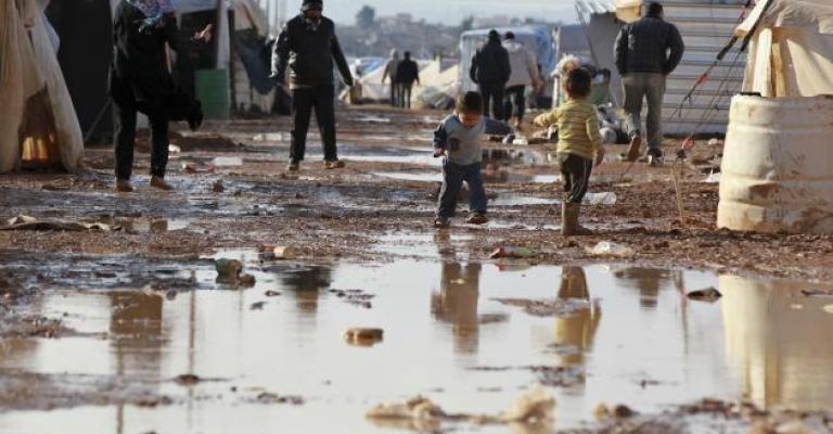 الامطار في مخيم الزعتري