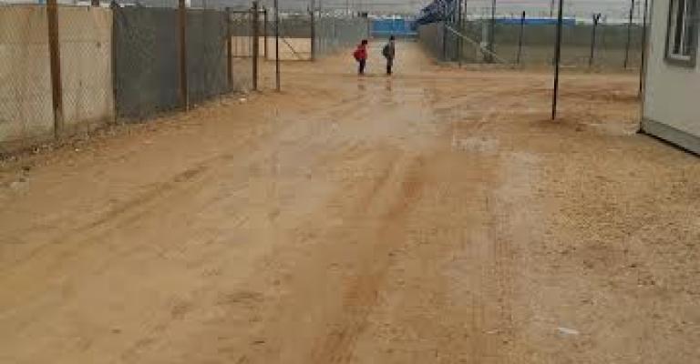 عاصفة " بشرى " تمطر في الزعتري/ تصوير سائد حاج علي