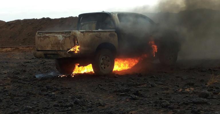 تدمير سيارة حاولت التسلل للأردن