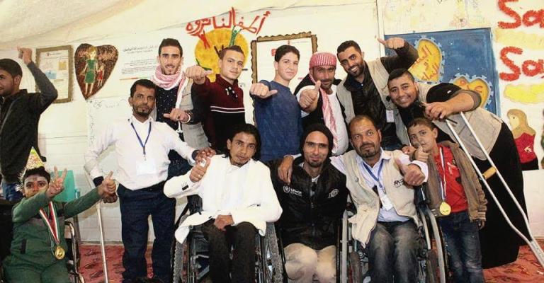 فعالية كلنا في مخيم الزعتري" لفرقة سوريا الغد الفنية/ تصوير فراس اللباد