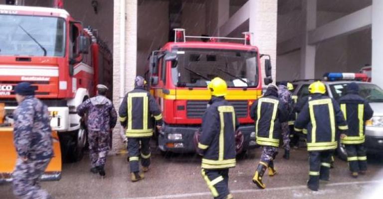 حريق بمبنى على الدوار السادس