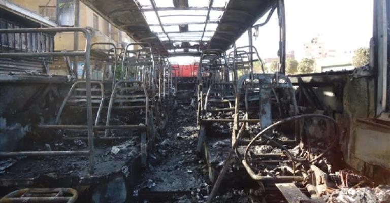 حرق حافة نقل عمومي بإربد حرق حافة نقل عمومي بإربد
