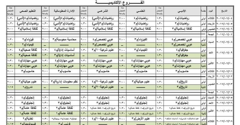 اعتماد البرنامج النهائي لصيفية التوجيهي
