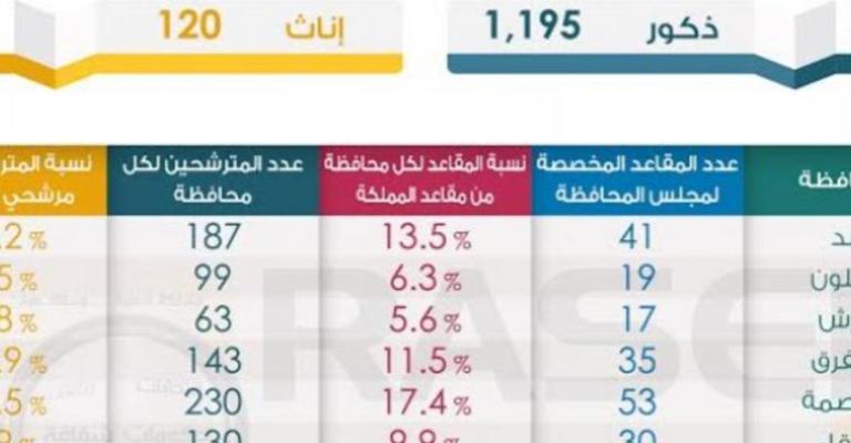 60% من دوائر مجالس المحافظات لم يترشح بها أي سيدة
