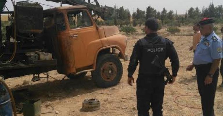 معان: ضبط حفارة بئر مخالفة