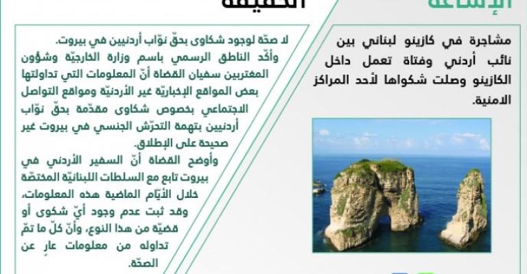 حقيقة مشاجرة نائب أردني وفتاة تعمل داخل كازينو في لبنان‎