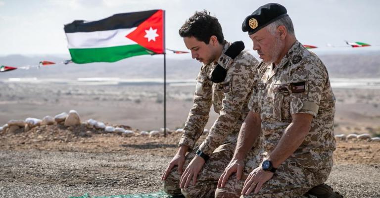 الملك عبد الله الثاني يصلي في الباقورة المستعادة الملك عبد الله الثاني يصلي في الباقورة المستعادة