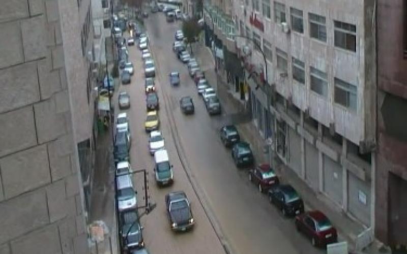 Heavy rain causes traffic jam in Wadi Saqra