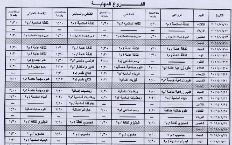Tawjeehi exams schedule announced