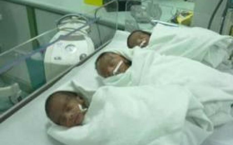 3 توائم بعد عقم 16 عاما