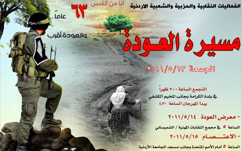 150 جهة أردنية تشارك في مسيرة العودة