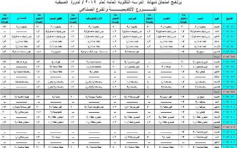 إعلان برنامج امتحان “صيفية التوجيهي”