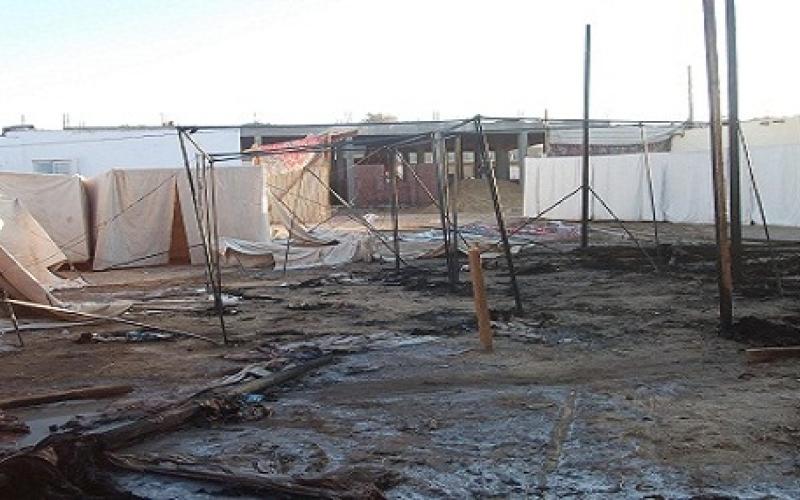 احتراق خيمتان في الزعتري بسبب المدفأة