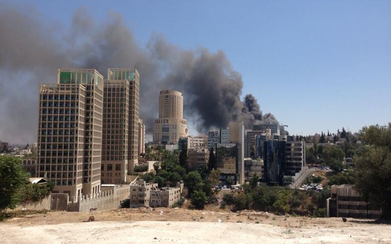 حريق في توسعة تابعة لمستشفى فرح- فيديو