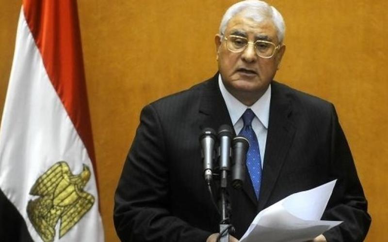 عدلي منصور: الأردن وقف إلى جانب مصر