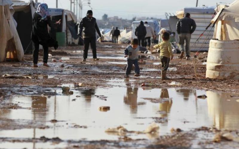 الامطار في مخيم الزعتري