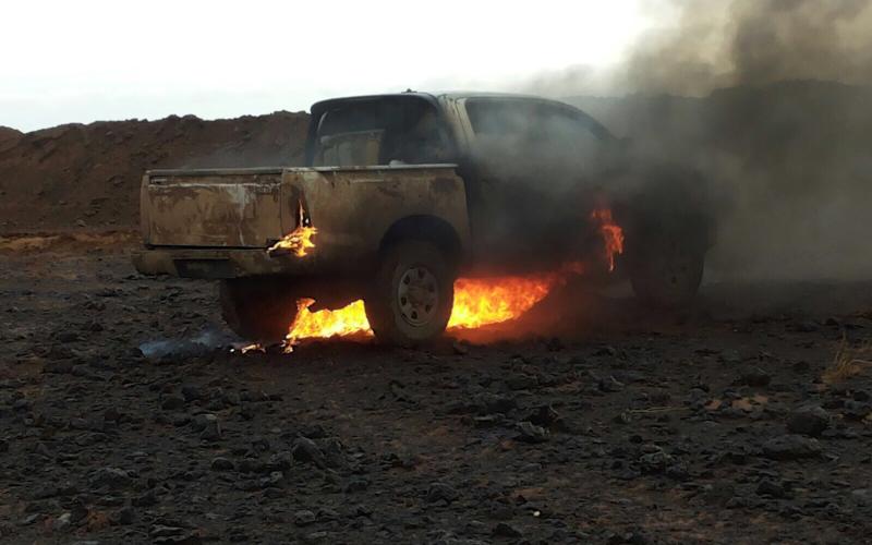 تدمير سيارة حاولت التسلل للأردن