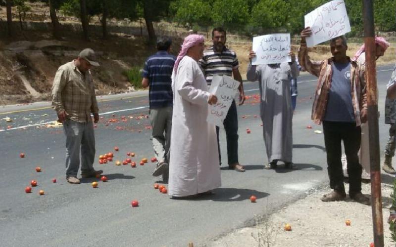 اعتصام مزارعين على جسر "الوالا" احتجاجاً على انخفاض الأسعار