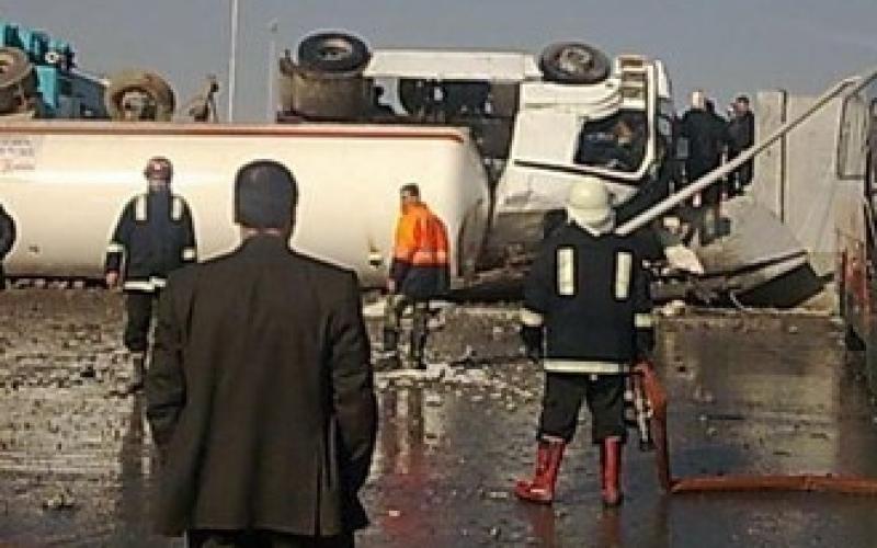 4 إصابات باحتراق صهريج واصطدامه بـ3 مركبات