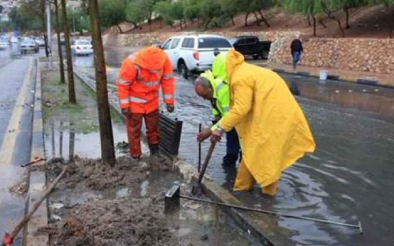 الامانة تتعامل بحالة الطوارئ المتوسطة مع المنخفض الجوي