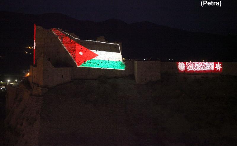 قلعة الكرك تضيء بالذكرى الأولى لشهدائها