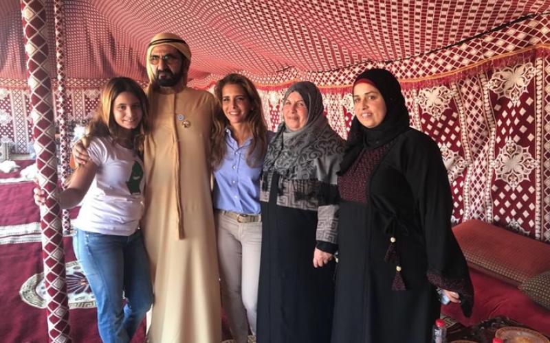 أسرة الطيار الكساسبة بضيافة الأميرة هيا ومحمد بن راشد (صور)