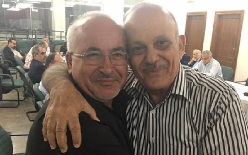 القس حابس النعمات الرئيس المنتخب للمجمع الانجيلي الاردني وعماد معايعة الرئيس الاسبق للمجمع